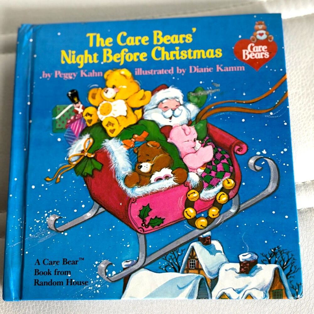 Vintage 1985 Care Bears Night Before Christmas Hardcover Book Random House